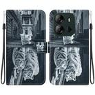 For Tecno Spark Go 2023 / Pop 7 Pro Crystal Texture Colored Drawing Leather Phone Case(Cat Tiger Reflection) - 1