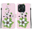 For Tecno Spark Go 2023 / Pop 7 Pro Crystal Texture Colored Drawing Leather Phone Case(Lily) - 1