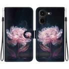 For Tecno Pova 5 Pro Crystal Texture Colored Drawing Leather Phone Case(Purple Peony) - 1