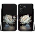 For Tecno Pova 5 Pro Crystal Texture Colored Drawing Leather Phone Case(Crystal Peony) - 1