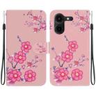 For Tecno Pova 5 Pro Crystal Texture Colored Drawing Leather Phone Case(Cherry Blossoms) - 1