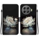 For Tecno Spark 20 Pro+ 4G Crystal Texture Colored Drawing Leather Phone Case(Crystal Peony) - 1