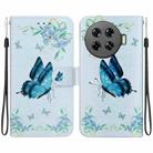 For Tecno Spark 20 Pro+ 4G Crystal Texture Colored Drawing Leather Phone Case(Blue Pansies) - 1