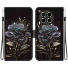 For Tecno Camon 30 4G / 30 5G CL6 CL7 Crystal Texture Colored Drawing Leather Phone Case(Black Rose) - 1