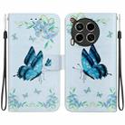 For Tecno Camon 30 4G / 30 5G CL6 CL7 Crystal Texture Colored Drawing Leather Phone Case(Blue Pansies) - 1