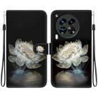 For Tecno Camon 30 Premier 5G Crystal Texture Colored Drawing Leather Phone Case(Crystal Peony) - 1
