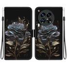 For Tecno Camon 30 Premier 5G Crystal Texture Colored Drawing Leather Phone Case(Black Rose) - 1