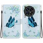 For Tecno Camon 30 Premier 5G Crystal Texture Colored Drawing Leather Phone Case(Blue Pansies) - 1