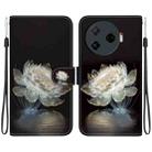 For Tecno Camon 30 Pro CL8 Crystal Texture Colored Drawing Leather Phone Case(Crystal Peony) - 1