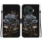 For Tecno Camon 30 Pro CL8 Crystal Texture Colored Drawing Leather Phone Case(Black Rose) - 1