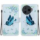 For Tecno Camon 30 Pro CL8 Crystal Texture Colored Drawing Leather Phone Case(Blue Pansies) - 1