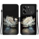 For Tecno Pova 6 Pro / Pova 6 Crystal Texture Colored Drawing Leather Phone Case(Crystal Peony) - 1