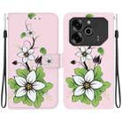 For Tecno Pova 6 Pro / Pova 6 Crystal Texture Colored Drawing Leather Phone Case(Lily) - 1