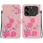 For Tecno Pova 6 Pro / Pova 6 Crystal Texture Colored Drawing Leather Phone Case(Cherry Blossoms) - 1