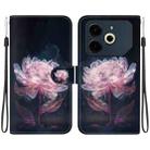 For Tecno Pova 6 Neo Crystal Texture Colored Drawing Leather Phone Case(Purple Peony) - 1