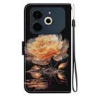 For Tecno Pova 6 Neo Crystal Texture Colored Drawing Leather Phone Case(Gold Peony) - 3