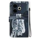 For Tecno Pova 6 Neo Crystal Texture Colored Drawing Leather Phone Case(Cat Tiger Reflection) - 3