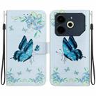 For Tecno Pova 6 Neo Crystal Texture Colored Drawing Leather Phone Case(Blue Pansies) - 1