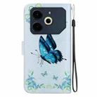 For Tecno Pova 6 Neo Crystal Texture Colored Drawing Leather Phone Case(Blue Pansies) - 3