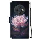 For Tecno Spark 30C Crystal Texture Colored Drawing Leather Phone Case(Purple Peony) - 3
