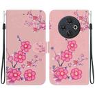 For Tecno Spark 30C Crystal Texture Colored Drawing Leather Phone Case(Cherry Blossoms) - 1