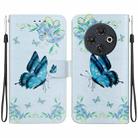 For Tecno Spark 30C Crystal Texture Colored Drawing Leather Phone Case(Blue Pansies) - 1