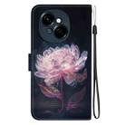 For Tecno Spark Go 1 / Pop 9 Pro Crystal Texture Colored Drawing Leather Phone Case(Purple Peony) - 3