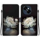 For Tecno Spark Go 1 / Pop 9 Pro Crystal Texture Colored Drawing Leather Phone Case(Crystal Peony) - 1