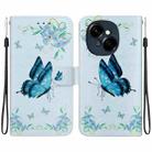 For Tecno Spark Go 1 / Pop 9 Pro Crystal Texture Colored Drawing Leather Phone Case(Blue Pansies) - 1