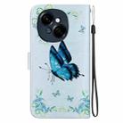 For Tecno Spark Go 1 / Pop 9 Pro Crystal Texture Colored Drawing Leather Phone Case(Blue Pansies) - 3