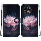 For Tecno Camon 30S / Camon 30S Pro Crystal Texture Colored Drawing Leather Phone Case(Purple Peony) - 1