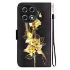 For Tecno Camon 30S / Camon 30S Pro Crystal Texture Colored Drawing Leather Phone Case(Gold Butterfly Rose) - 3