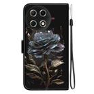 For Tecno Camon 30S / Camon 30S Pro Crystal Texture Colored Drawing Leather Phone Case(Black Rose) - 3