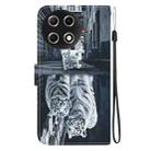 For Tecno Camon 30S / Camon 30S Pro Crystal Texture Colored Drawing Leather Phone Case(Cat Tiger Reflection) - 3