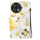 For Tecno Camon 30S / Camon 30S Pro Crystal Texture Colored Drawing Leather Phone Case(Gold Butterfly Epiphyllum) - 3
