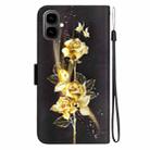 For Tecno Pop 10 / Spark Go 2 4G Crystal Texture Colored Drawing Leather Phone Case(Gold Butterfly Rose) - 3