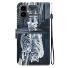 For Tecno Pop 10 / Spark Go 2 4G Crystal Texture Colored Drawing Leather Phone Case(Cat Tiger Reflection) - 3