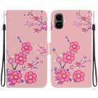 For Tecno Pop 10 / Spark Go 2 4G Crystal Texture Colored Drawing Leather Phone Case(Cherry Blossoms) - 1