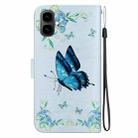 For Tecno Pop 10 / Spark Go 2 4G Crystal Texture Colored Drawing Leather Phone Case(Blue Pansies) - 3