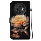 For Tecno Pop 9 5G / Spark 30C 5G Crystal Texture Colored Drawing Leather Phone Case(Gold Peony) - 3