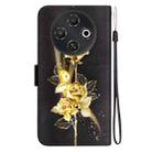 For Tecno Pop 9 5G / Spark 30C 5G Crystal Texture Colored Drawing Leather Phone Case(Gold Butterfly Rose) - 3