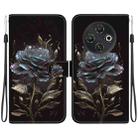 For Tecno Pop 9 5G / Spark 30C 5G Crystal Texture Colored Drawing Leather Phone Case(Black Rose) - 1