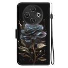For Tecno Pop 9 5G / Spark 30C 5G Crystal Texture Colored Drawing Leather Phone Case(Black Rose) - 3