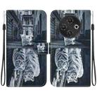 For Tecno Pop 9 5G / Spark 30C 5G Crystal Texture Colored Drawing Leather Phone Case(Cat Tiger Reflection) - 1