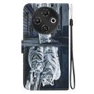 For Tecno Pop 9 5G / Spark 30C 5G Crystal Texture Colored Drawing Leather Phone Case(Cat Tiger Reflection) - 3
