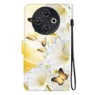 For Tecno Pop 9 5G / Spark 30C 5G Crystal Texture Colored Drawing Leather Phone Case(Gold Butterfly Epiphyllum) - 3