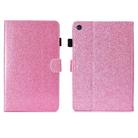 For Samsung Galaxy Tab A9 Glitter Powder Smart PU Tablet Case with Sleep / Wake-up Function(Pink) - 1