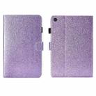 For Samsung Galaxy Tab A9 Glitter Powder Smart PU Tablet Case with Sleep / Wake-up Function(Purple) - 1