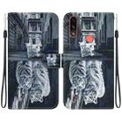 For Motorola Moto E7 Power / E7i Power Crystal Texture Colored Drawing Leather Phone Case(Cat Tiger Reflection) - 1