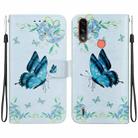 For Motorola Moto E7 Power / E7i Power Crystal Texture Colored Drawing Leather Phone Case(Blue Pansies) - 1